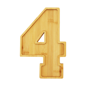 Plateau de service en bambou en forme de chiffre de 11,5 pouces, remplissable, pour charcuterie, viande et plats - Product Image 2