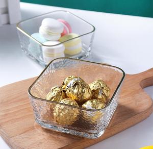 VUÔNG rõ ràng trái cây Thủy Tinh món tráng miệng bát salad với vàng rim nhỏ tươi hộ gia đình nước sốt lạnh món ăn bát thủy tinh - Product Image 2