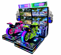 Machine d'arcade de course de moto à double écran, simulateur de mouvement, équipement de jeu pour centres de divertissement