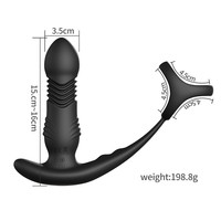 Neuer Ferngesteuerter APP-Steuerbarer Dreiring-Teleskop-Prostata-Analplug mit Vibration für Männliche Masturbation