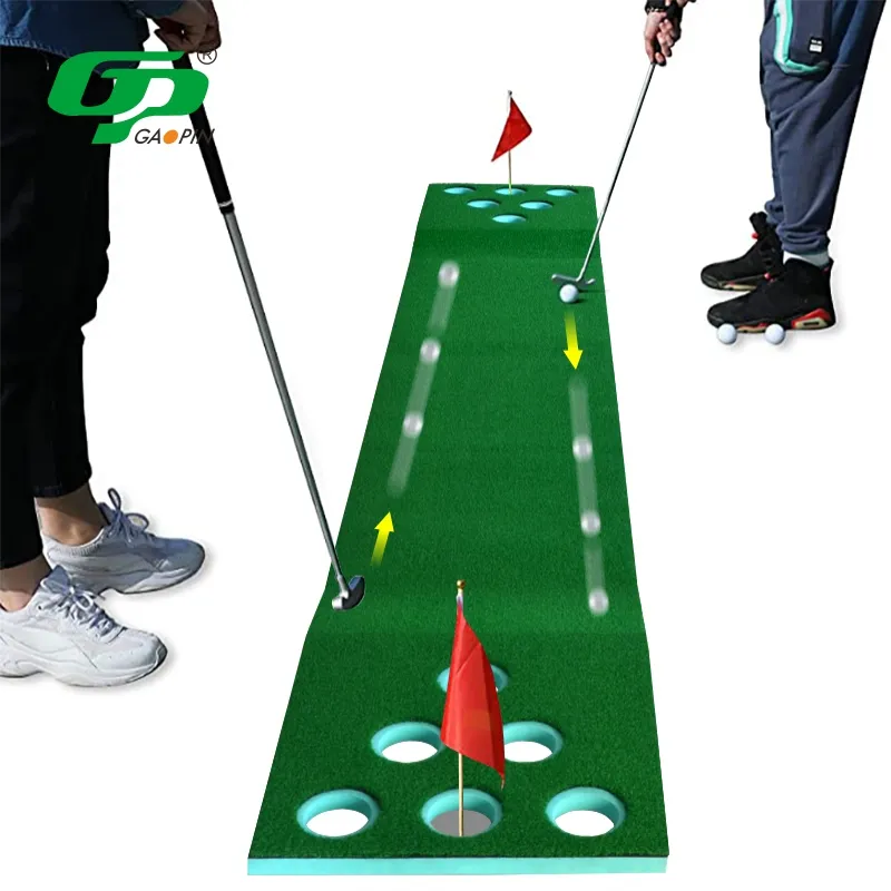 Nieuwe 2-Op-2 Putting Game Putting Mat Custom Nieuwe Ontwerp Golf Putting Green Mat Golf Praktijk training Aids