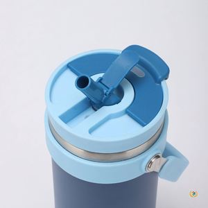 Vaso Térmico de Acero Inoxidable 304 de Doble Pared y Gran Capacidad de 40oz con Tapa Doble para Bebidas, Aislamiento y Asa, para Uso Doméstico - Product Image 6