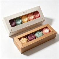 Caja de Regalo Personalizada para Velas, Económica de Fábrica, Juego de 3, 4 o 5 Mini Velas de Cera con Inserto, Caja de Regalo para Velas Aromáticas