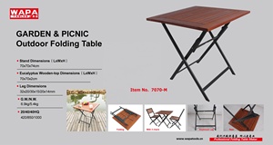 Table de jardin en aluminium. carrée pliante d'extérieur en bois - Product Image 3