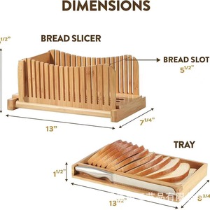 Cortador de pan Xinqing, divisor de tostadas multifuncional de madera con bandeja para migas, utensilios de cocina para hornear - Product Image 5