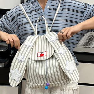 Nuovo <span class=keywords><strong>Zaino</strong></span> Estivo con Orecchie di Coniglio, Grande Capacità, Borsa Scolastica Femminile di Alta Qualità, Fodera <span class=keywords><strong>in</strong></span> Poliestere, <span class=keywords><strong>Tessuto</strong></span> <span class=keywords><strong>in</strong></span> Cotone - Product Image 4