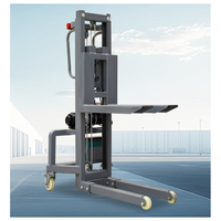 Mini transpalette semi-électrique compact de 300 kg, élévateur de 3 m, gerbeur pour allée étroite pour entrepôt/atelier/vente au détail, approvisionnement direct en usine