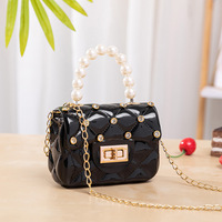 2026 Mini Pendentif de Sac Kawaii en Gelée Diamantée pour Sac à Main, avec Poignée en Perles et Chaîne Dorée, pour Sac Bandoulière Femme