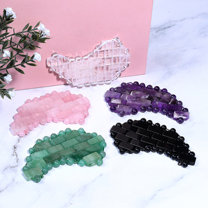 Natural Crystal Eye Pads Rose Quartz Jade Cooling <b>Massage</b> Stone Dark Circles Wrinkle Remover Home Commercial Use Multi-color Eye - Product Image 6
