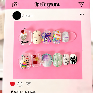 Hand Foot Press-on Nails Art & Coated Paper Display Show Card avec logo personnalisé/<span class=keywords><strong>Design</strong></span> <span class=keywords><strong>graphique</strong></span> et marquage à chaud - Product Image 3