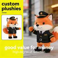 Peluche de conducteur de train en peluche douce avec uniforme, personnalisable