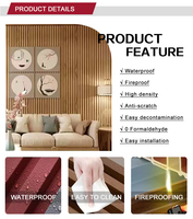 Panel de Pared de PVC con Diseño de Madera, Panel de Pared Acordonado para Decoración de Interiores, Panel de Pared Compuesto WPC