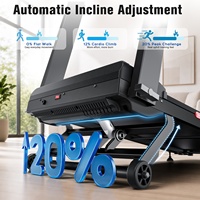 Tapis de marche électrique pour bureau à domicile, pliable et motorisé, portable, pour la course sous le bureau, tapis de course intelligent d'intérieur avec inclinaison automatique