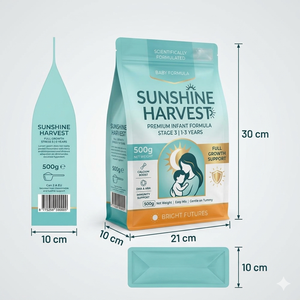 Custom Printed Food Grade 1kg Aluminum Foil Flat Bottom <strong>Bag</strong> Resealable Zipper Moisture Proof Octagonal Seal Milk Powder <strong>Bag</strong> - Product Image 5