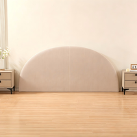 Tête de lit rembourrée semi-circulaire moderne et simple, taille King, à fixer au mur, en tissu, pour lit double, idéale pour appartement
