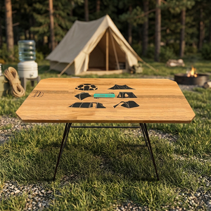 Outdoor <b>Large</b> Size Wood Camping Foldable Tables Big Plate - Product Image 1