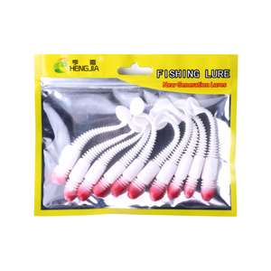 Vente en gros SO160 8.5cm 3.3g leurres <span class=keywords><strong>de</strong></span> pêche <span class=keywords><strong>vers</strong></span> <span class=keywords><strong>de</strong></span> <span class=keywords><strong>terre</strong></span> appâts artificiels en plastique souple avec queue en T pour la pêche en eau salée 10 pièces/sac - Product Image 1