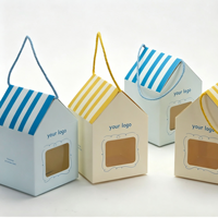 Boîtes cadeaux pliantes créatives et minimalistes, en forme de petite maison, pour friandises de style pâtisserie, en carton ivoire de 2 mm, pour faveurs de mariage