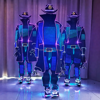 Costume de cowboy western LED, tenue de rodéo lumineuse à fibres optiques avec lumières clignotantes pour spectacle sur scène, festival de musique