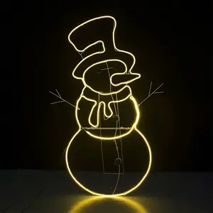 Usine En Gros de haute qualité personnalisé bonhomme de neige néon led corde lumières