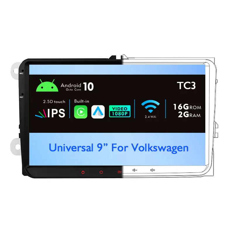 ユニバーサル1 Din 2 Din 7 ''9'' 10 ''IPSタッチスクリーンGPSWifiフォルクスワーゲン用12インチAndroidカーラジオカーDVDプレーヤー