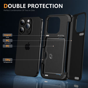 Étui de téléphone avec porte-cartes multifonctionnel pour iPhone 17 16 15 14 13 12 Pro Max, avec fente pour cartes et béquille - Product Image 3