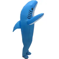Fantasia inflável tubarão mascote, cosplay de tubarão para caminhada adulto