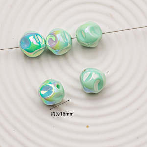 ลูกปัดอะคริลิคแบบรูตรงเคลือบ AB สีทึบสร้อยข้อมือสำหรับใส่โทรศัพท์แบบ DIY สร้อยข้อมือสร้อยคอประดับด้วยลูกปัดหลวม - Product Image 6