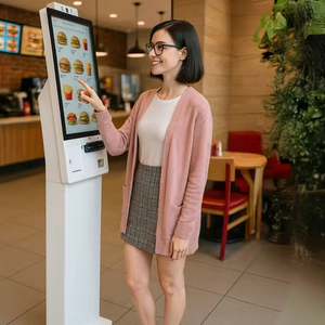 21.5 "Android tự phục vụ <span class=keywords><strong>kiosk</strong></span> thiết bị đầu cuối | Full HD màn hình cảm ứng với mã QR Scanner & 80 mét Máy in hóa đơn cho bán lẻ và quán cà phê - Product Image 1