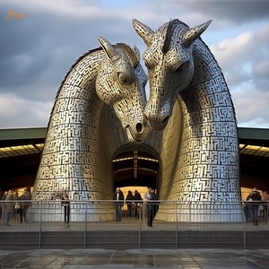 Parque paisaje decoración <span class=keywords><strong>Andy</strong></span> Scott famoso acero estructural y revestimiento de acero inoxidable gigante Kelpie estilo caballo escultura para vender - Product Image 4