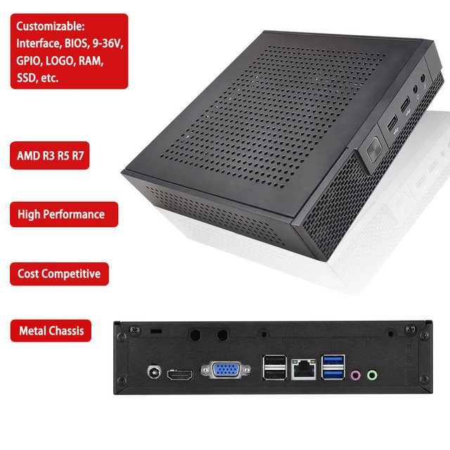 Factory 64GB NVME 5700U 5500U 5300U Cheap Office Mini-PC Small Micro PC Mini Computer Amd R3 R5 R7 AMD Mini PC