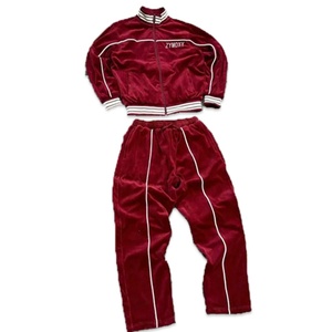 Custom Winter High Quality Blank Plain 3m Reflective <b>Velvet</b> <b>Jacket</b> Tracksuits Two Piece Jogging Suit Clothing Manufacturer - Product Image 2