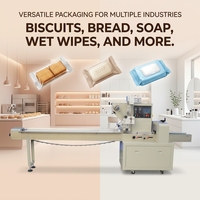 Meilleur prix, haute qualité, machine d'emballage automatique YB-350 pour gaufrettes, biscuits, crème glacée, sandwichs au chocolat