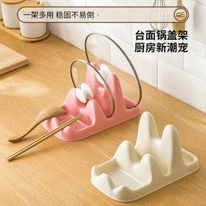 Creative Double Layer <b>Kitchen</b> Pot Lid Rack Countertop <b>Storage</b> <b>For</b> Lid Cutting Board Spatula Ladle Chopsticks Holder - Product Image 3
