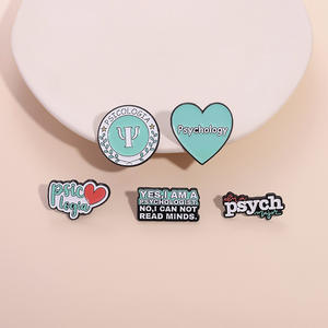 Broche de letra inglesa de Psicología creativa a precio de fábrica, insignia de Metal, accesorios Retro personalizados, alfileres de solapa - Product Image 2