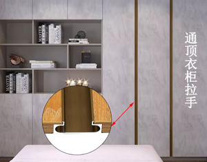 Boutons de meubles en Zamak à poignée cachée en or pour armoires de chambre à coucher et commode Poignées de tiroir en forme de L pour villa et cuisine - Product Image 3