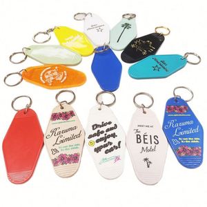 Wholesale <b>Cheap</b> Colorful Plastic Custom Printing Hotel Keychain Blank Keytag Promotional Keychains & Carabiners Hotels Motels - Product Image 1