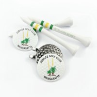 Accessoires de golf personnalisés : Clip de chapeau à motif de balle de golf, marqueur de balle incurvé, tee de golf en bois personnalisé en gros pour événements de tournoi