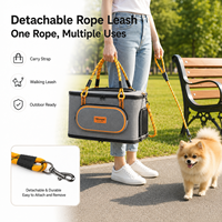 Sac de transport portable pour chat, sac de transport léger pour petits chiens avec filet latéral et poche de rangement avant