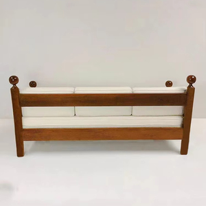 Retro simple tres doble casual antiguo sofá de madera maciza sala de estar - Product Image 3