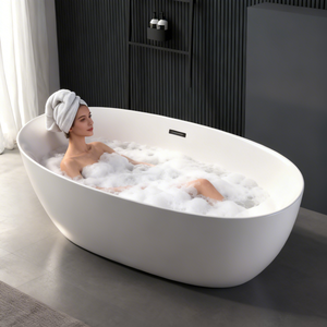 Nouvelle conception moderne de baignoire autoportante blanche en acrylique <span class=keywords><strong>avec</strong></span> chauffage à température constante pour salle de <span class=keywords><strong>bain</strong></span> et villa - Product Image 1