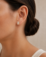 Boucles d'oreilles minimalistes en argent sterling 925 vermeil avec zircon en forme de goutte d'eau pour femmes, bijoux fins