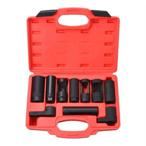 Juego profesional de 10 llaves de vaso de acero al cromo vanadio para sensores de oxígeno, con accionamiento de 3/8" y 1/2", para extracción de sensores en reparación automotriz - Product Image 1