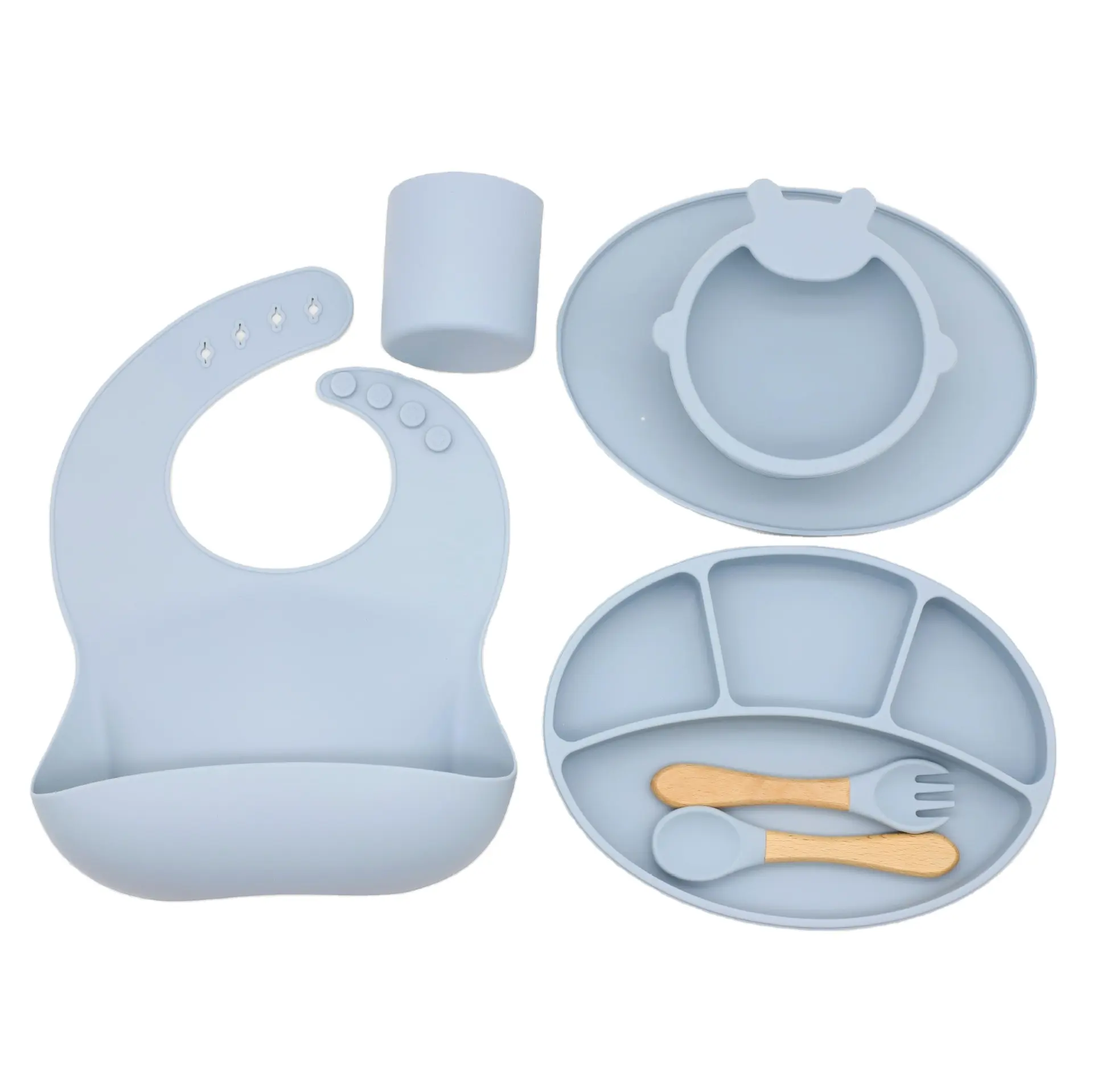 Bavoir pour bébé en silicone imperméable sans BPA facile à nettoyer pour bébés