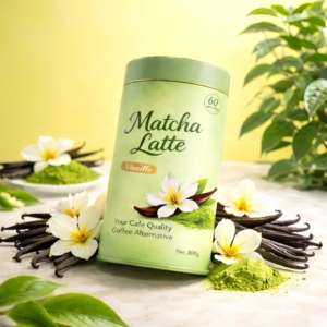 Bebida Energética Instantánea en Polvo de <span class=keywords><strong>Matcha</strong></span> <span class=keywords><strong>con</strong></span> <span class=keywords><strong>Vainilla</strong></span>, 300g, Venta Caliente, Soporte para Marca Privada OEM - Product Image 2