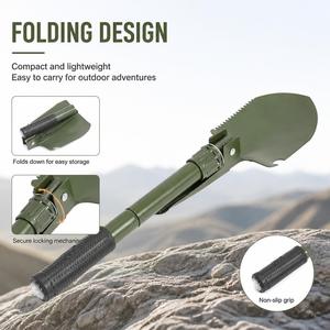 เอโรมารา<span class=keywords><strong>พลั่ว</strong></span>พับได้สีเขียวทหารขนาดเล็กพร้อมจอบ เครื่องมือพกพากลางแจ้งสำหรับการตั้งแคมป์เดินป่าการเอาชีวิตรอดในกรณีฉุกเฉิน - Product Image 2