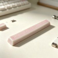 Stokta Mevcut Pembe Çatlak Sırlı Seramik Mekanik Klavye için Spacebar Orijinal Profil Özel Artisan Tuş Başlığı