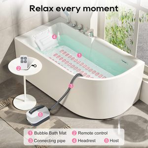 Tapis de bain à bulles, portable, intensité réglable à 6 niveaux avec pompe électrique et oreiller <span class=keywords><strong>gonflable</strong></span>, certifié CE pour hôtel - Product Image 2