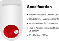 VIANS Outdoor Strobe Siren Alarm 130 dB Flashing LED Light Deterrent Remote Alerts Compatible Home Security Alarm System