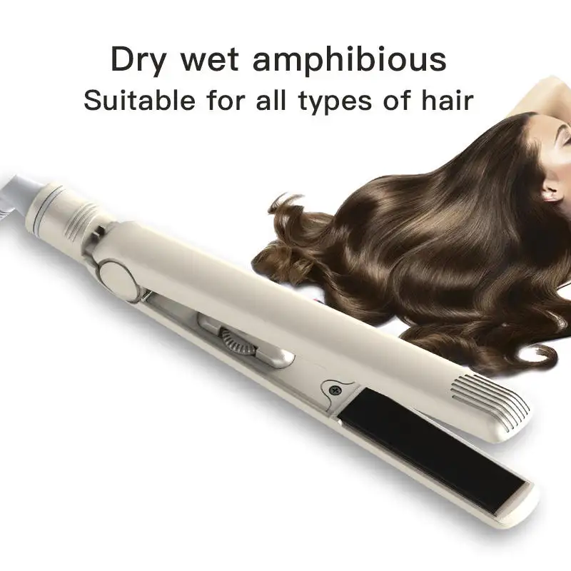 Bidisco แบบพกพาProfessionalอิเล็กทรอนิกส์Blingแบนเหล็กคริสตัลเพชร 2 In 1ลบLon CurlerผมStraightener